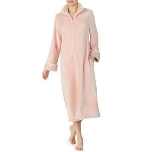 NWT Pink Anne Klein Long Sleeve Plush Zip Robe